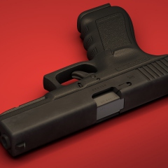 3d model of Glock 17 pistol 03