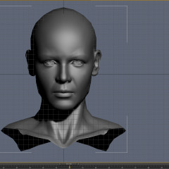 3d model of the Veda's head before using PointCache modifier in 3dsmax